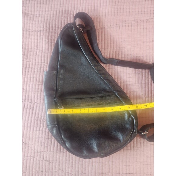 Ameribag Healthy Back Bag Black Leather Classic Sling Shoulder Backpack - Picture 7 of 15